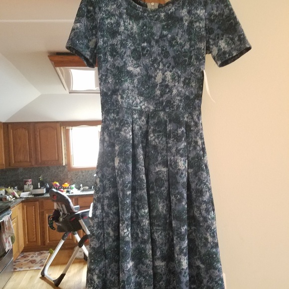 Lularoe Amelia Blue Mottled Sz XS NWT - Picture 3 of 3